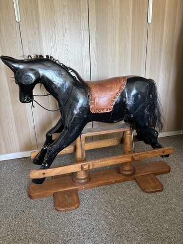 Black vintage rocking - black, horse