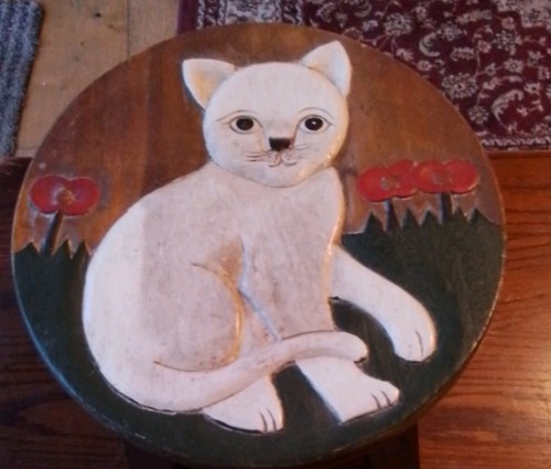 Childrens wooden stool white - wooden,