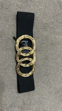 ZARA Black and gold Elastic Waist Belt in Good Condition