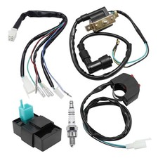 Wiring Loom On Off Switch Coil CDI Spark Plug Set For 110cc 140cc 125cc Pit Bike