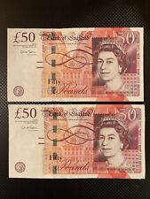 2 x Old British fifty Pound