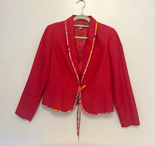 Monsoon silk linen - linen, coral