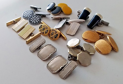 Vintage cufflinks pairs - vintage,