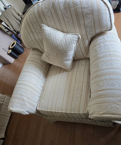 Beige striped fabric - fabric, 2-seater