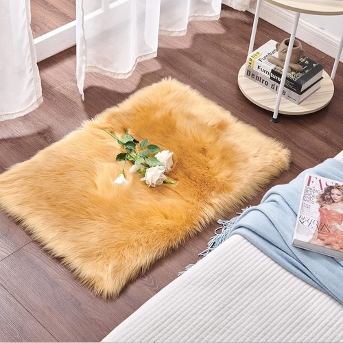 Chic brown faux - faux, sheepskin