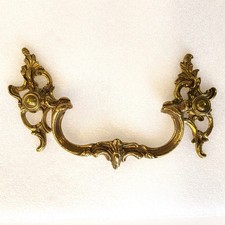 Solid brass Rococo swan neck handle pull Antique chest drawers desk ironmongery