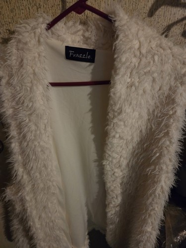 White shaggy faux fur - faux, by