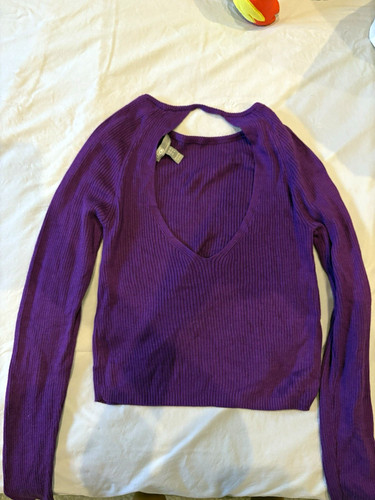 Asos purple backless rib knit - purple,