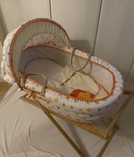 Mothercare wicker moses basket and wooden stand