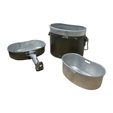 Genuine German Army Mess Tin Three Piece Camp Cooking Set Bushcraft Camping UK