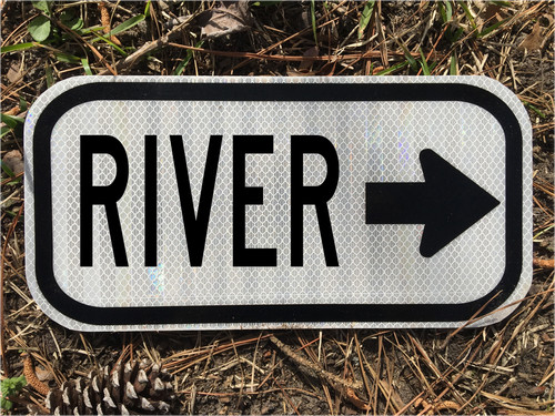 River road sign dot - river,