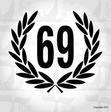 Skinhead Laurel Sticker Decal 100mm wide ANY NUMBER PAIR  Scooter Ska Mod