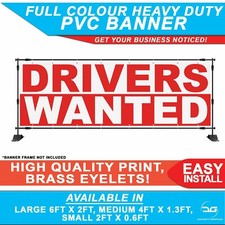 Drivers Wanted Job Advert Taxi Transport Delivery Role PVC Banner Sign Advert