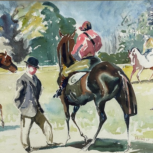 Large horseracing watercolour - large,
