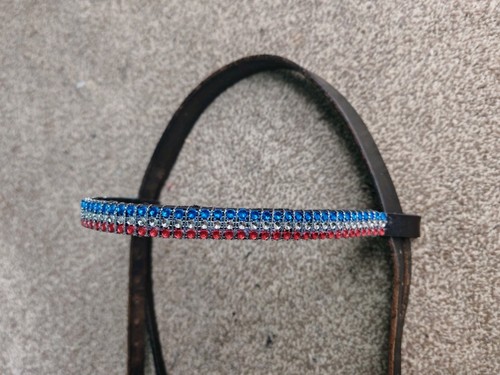 Bling browband red silver - red,