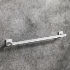 Bathroom WC Matt White Square Wall Mounted Towel Rail Holder Stylish Modern