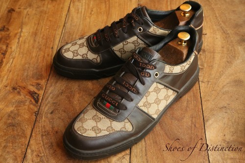 Gucci black canvas - black, leather