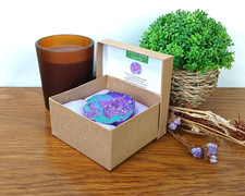 Violet aura geode - aura, quartz