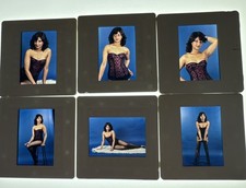 6 x GLAMOUR. PHOTO SLIDE.STUDIO,WOMAN,MODEL,ASIAN,CORSET,FISHNETS,SMOKING