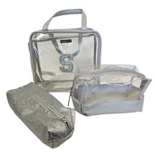 Set of 3 Clear Silver Carry