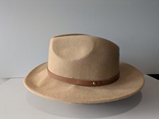 Anthropologie Ladies Wool Hat, Light Brown Hat, Fedora Hat