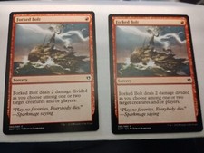 2 X Magic The Gathering Duel Decks Zendikar Vs Eldrazi Forked Bolt Common Ex Con