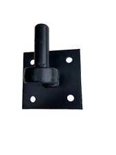 2x Gate Hanger Hook on Square Plate Black 100mm 4",Pin Eye 3/4" 19mm Heavy Duty