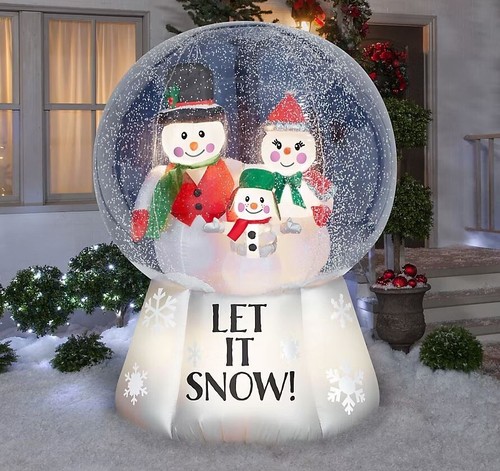 Snowman family snow globe - family,