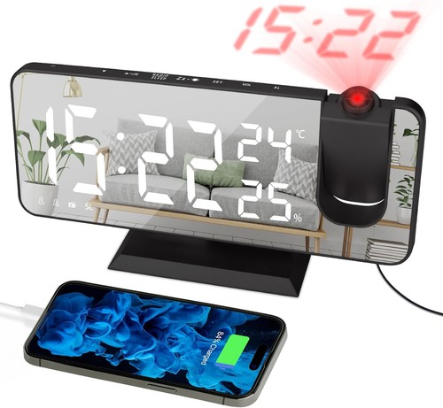 Digital alarm clock - alarm, projector