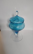 Empoli? Glass Teal Bon Bon Jar