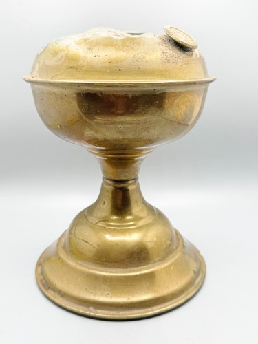 Antique old brass oil lamp - antique,