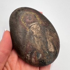 Rare 19th Hand Painted Stone