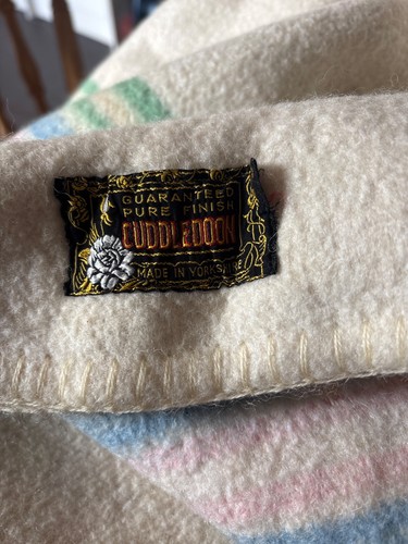 Vintage pure wool blanket with - pure,