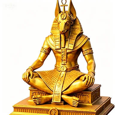 Gold anubis statue - anubis, ancient