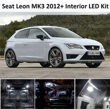 PREMIUM for SEAT LEON 5F MK3 2012-2018 WHITE INTERIOR LED LIGHT KIT BULB ST