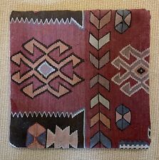 Large Vintage Geometric Kilim Cushion Cover 50cm x 50cm with red background