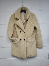 TU Cream Teddy Mid Length Winter Coat. Size 8. PW