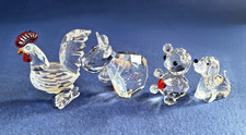 Swarovski Set of 4 Figurines: Rooster, Mo, Bear, Beagle