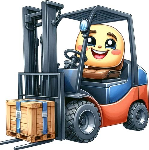 Colour forklift truck - colour, wall