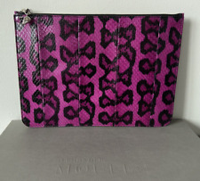ALEXANDER MCQUEEN LEOPARD PRINT SNAKESKIN POUCH CLUTCH RETAIL £495 BNIB