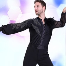 Men Shiny Long Puff Sleeve