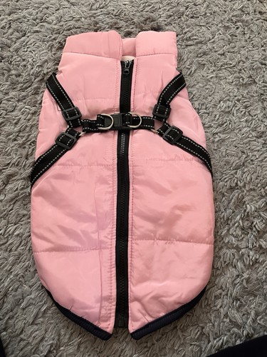 Pink fleece lined dog coat - dog,