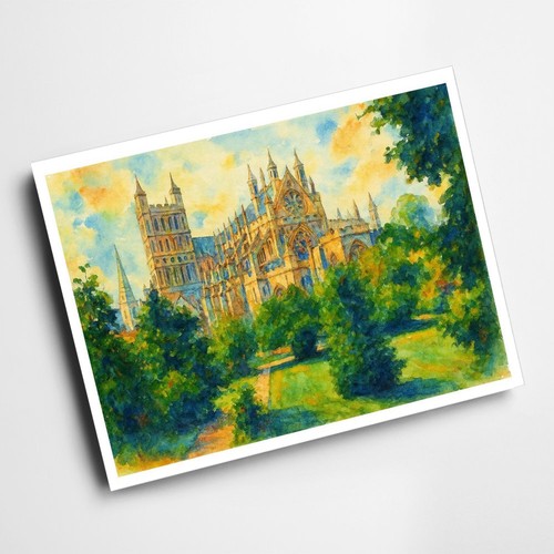 Print exeter cathedral - a4,