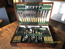 Vintage 62 Piece Canteen Box of Cutlery by H Samuel Ltd of Sheffield
