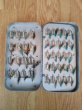 VINTAGE HARDY BROS R/W (THE CREE) XX RARE SECURITY CLIP SALMON FLY BOX 84 FLIES