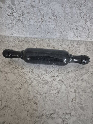 Black solid marble rolling pin - black,