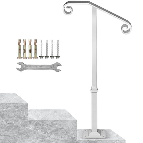 Single post handrail white - post,
