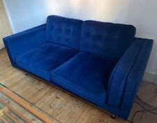 SECOND HAND John Lewis x Swoon ‘Lyon’ Caspian Blue velvet 2-seater sofa