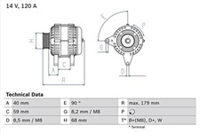Alternator BOSCH Fits VW