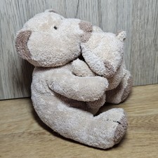 Mothercare Teddy Bear Mummy & Baby Kissing Plush Soft Toy Magnetic Noses Pair 